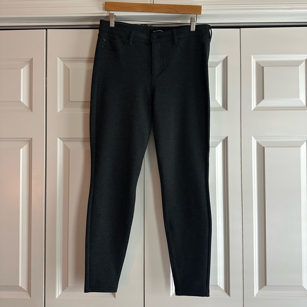 Liverpool Pants - Gray Abby Knit Trouser Stretch Houndstooth Size 12/31